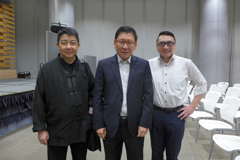 (From left) Director Hardy Tsoi, Provost Gilbert Fong and actor Mac Tu